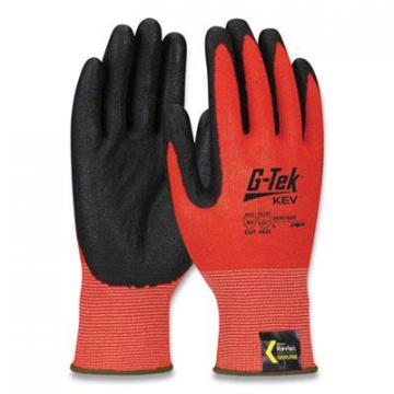 G-Tek KEV Hi-Vis Seamless Knit Kevlar Gloves, Large, Red/Black
