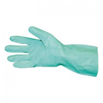 Impact Short-Sleeve Unlined Nitrile Gloves, Powder-Free, Green, Large, Dozen