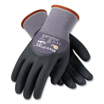 ATG MaxiFlex Ultimate Seamless Knit Nylon Gloves, Nitrile Coated MicroFoam Grip, Large, (34875L)