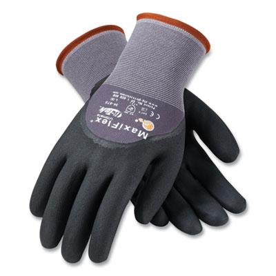 ATG MaxiFlex Ultimate Seamless Knit Nylon Gloves, Nitrile Coated MicroFoam Grip, Medium, (34875M)