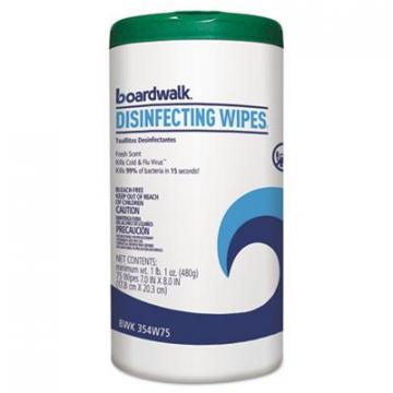 Boardwalk Disinfecting Wipes, 8 x 7, Fresh Scent, 75/Canister, 6 Canisters/Carton