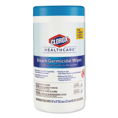 Clorox Bleach Germicidal Wipes, 6 x 5, Unscented, 150/Canister