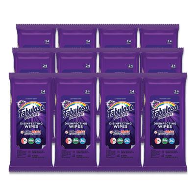Colgate-Palmolive Fabuloso Multi Purpose Wipes, Lavender, 7 x 7, 24/Pack, 12 Packs/Carton