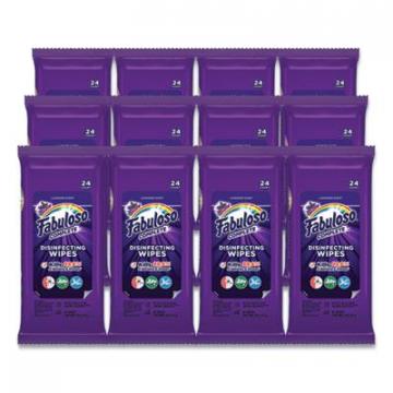 Colgate-Palmolive Fabuloso Multi Purpose Wipes, Lavender, 7 x 7, 24/Pack, 12 Packs/Carton