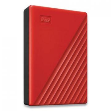 WD My Passport External Hard Drive, 4 TB, USB 3.2, Red