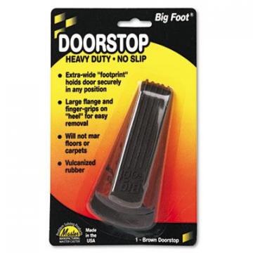 Master Caster Big Foot Doorstop, No Slip Rubber Wedge, 2.25w x 4.75d x 1.25h, Brown