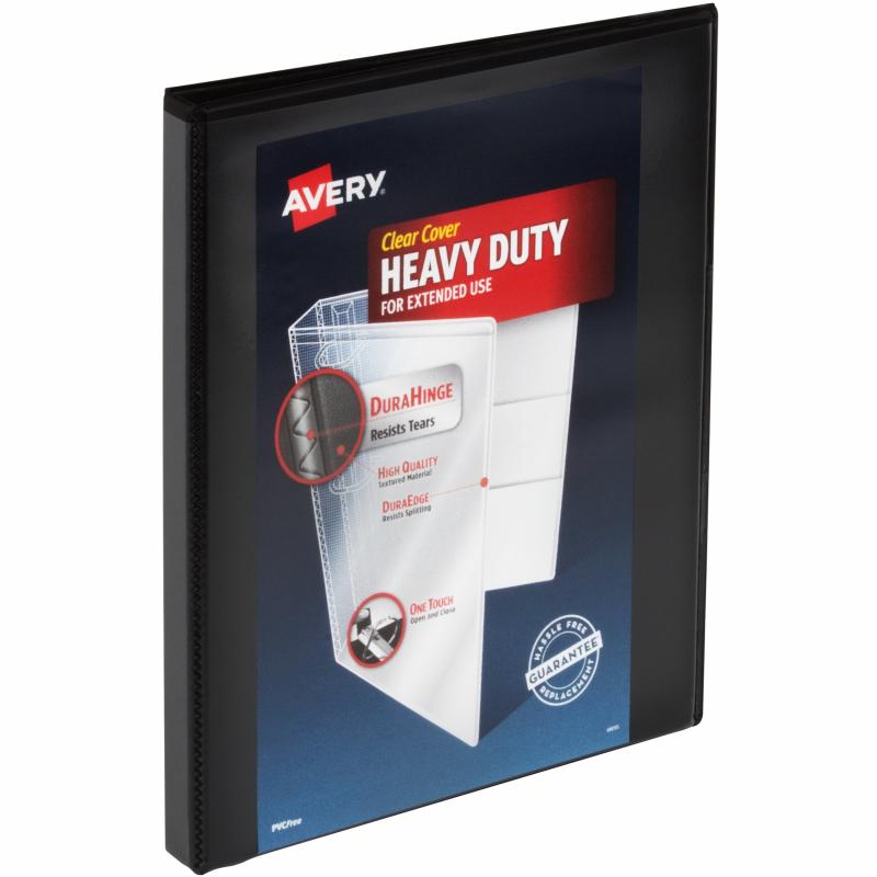 Avery Heavy-Duty View Binders, 0.5" Slant Rings, 12 Black Binders