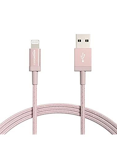 Amazon Basics New Release Nylon USB-A to Lightning Cable Cord, MFi Certified Charger for iPhone