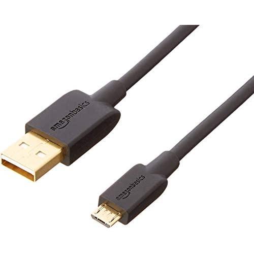 Amazon Basics Micro USB Charging Cable for Android Phones with Gold Plated Connectors (3 Feet, Blk)