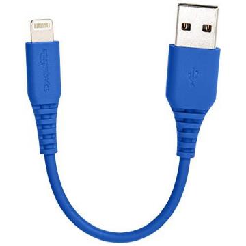 Amazon Basics Lighting to USB A Cable for iPhone and iPad - 0.33 Feet (10 Centimeters) – Blue
