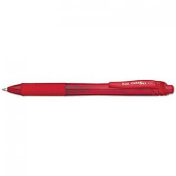 Pentel EnerGel-X Retractable Gel Pen, 0.7 mm Metal Tip, Red Ink/Barrel, Dozen