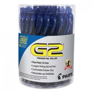 Pilot G2 Premium Retractable Gel Pen, Fine 0.7mm, Blue Ink/Barrel, 36/Pack