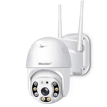 MECCLIEN Wifi 1080p HD 5MP 355° Viewing Area Security Camera, White