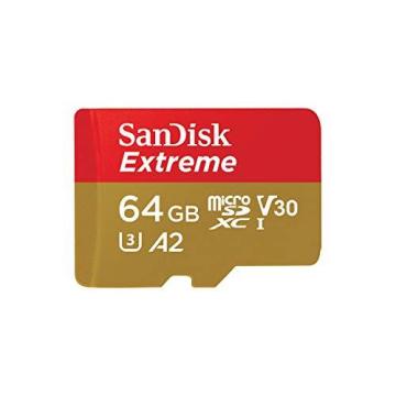 SanDisk Extreme uSD,160 MB/s R, 60MB/s W,C10,UHS,U3,V30,A2,64GB, for 4K Video