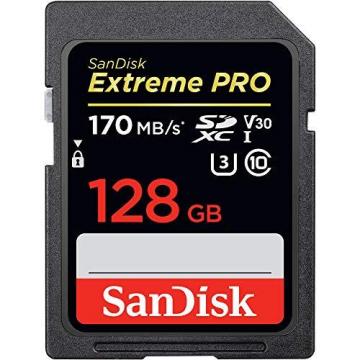 SanDisk 128GB Extreme Pro SDXC UHS-I Card - C10, U3, V30, 4K UHD, SD Card
