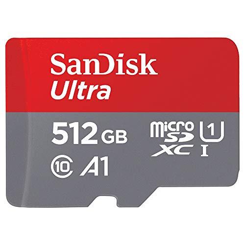 SanDisk 512GB Ultra MicroSDXC UHS-I Memory Card with Adapter - 100MB/s, C10, U1, Full HD, A1