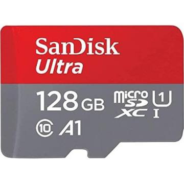 SanDisk 128GB Ultra microSDXC UHS-I Memory Card with Adapter - 120MB/s, C10, U1, Full HD, A1