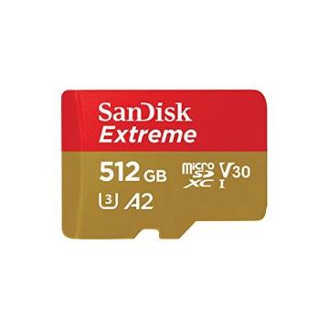SanDisk Extreme uSD,160MB/s R, 90MB/s W,C10,UHS,U3,V30,A2, 512GB, for 4K Video