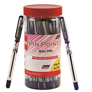 BIC Cello Pinpoint Ballpen Jar (Pack of 25 pens in Blue and Black ink), Lightweight ball pens
