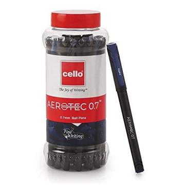 BIC Cello Aerotec Ball Pens-Blue (20 Pens in reusable Jar), Ballpen set