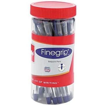 BIC Cello Finegrip Ball Pen, Blue Ball Pens, Jar of 25 Units, Best Ball Pens for Smooth Writing