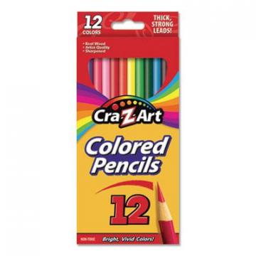 Cra-Z-Art Colored Pencils, 12 Assorted Lead/Barrel Colors, 12/Set