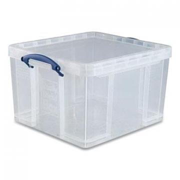 Really Useful Box Snap-Lid Storage Bin, 11.09 gal, 17.31" x 20.5" x 12.25", Clear/Blue