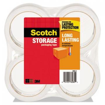 3M Scotch Storage Tape, 3" Core, 1.88" x 54.6 yds, Clear, 4/Pack