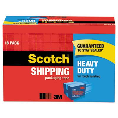 3M Scotch 3850 Heavy-Duty Packaging Tape Cabinet Pack, 3" Core, 1.88" x 54.6 yds, Clear, 18/Pack