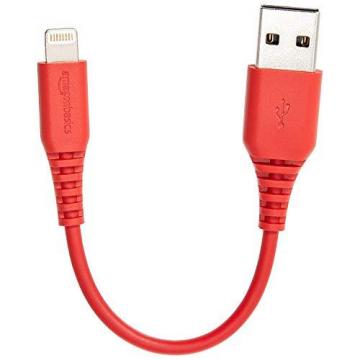 Amazon Basics Lighting to USB A Cable for iPhone and iPad 0.33 ft (10 Centim) Red