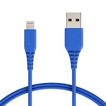 Amazon Basics Apple Certified Lightning to USB Cable, 3 ft (0.9 m) Blue