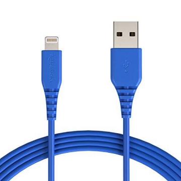Amazon Basics Apple Certified Lightning to USB Cable, 10 ft (3 m) Blue