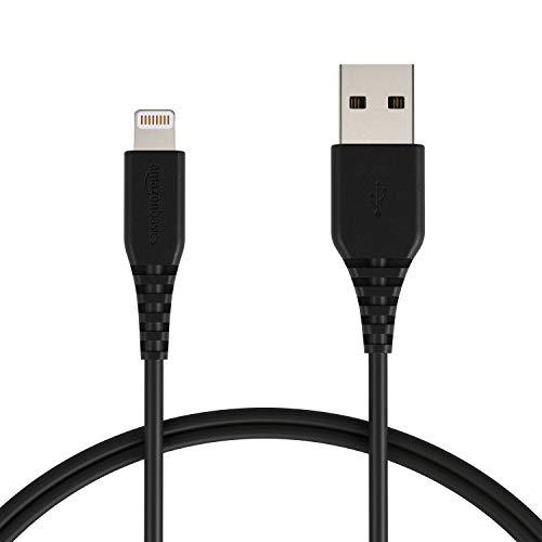 Amazon Basics Apple Certified Lightning to USB Cable, 3 ft (0.9 m), Pack of 2 Black