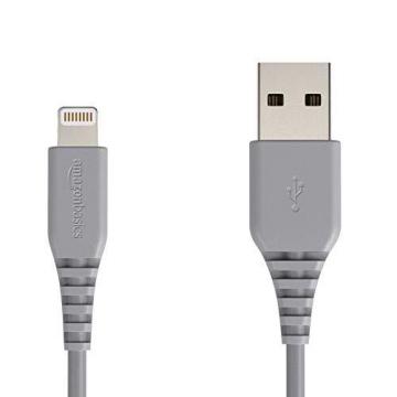 Amazon Basics Lighting to USB A Cable for iPhone and iPad 0.33 ft (10 Centim) Gray