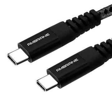Ambrane Unbreakable 3A Fast Charging Braided Type C to Type C Cable 1.5 m Black