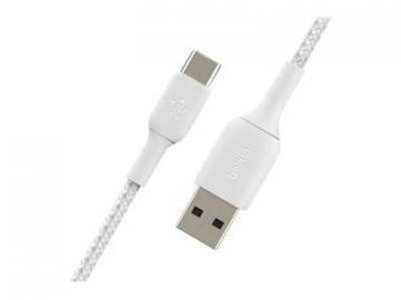 Belkin Type C to USB-A 2.0 Tough Unbreakable Braided Nylon Cable 3.3 ft (1 meter) White