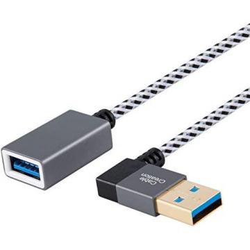 CableCreation Short USB 3.0 Extension Cable, Right Angle USB 3.0 Male to Female Extender Cord 1ft
