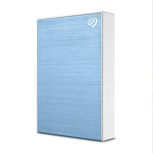 Seagate One Touch 5TB External HDD with Password Protection – Light Blue, for Windows and Ma