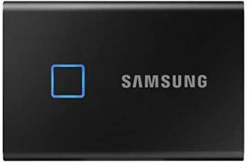 Samsung T7 Touch 2TB USB 3.2 Gen 2 (10Gbps, Type-C) External Solid State Drive Black