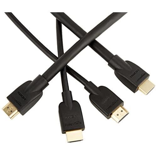 Amazon Basics 3 Feet and 15 Feet High-Speed HDMI Cable, Pack of 2 (Black)