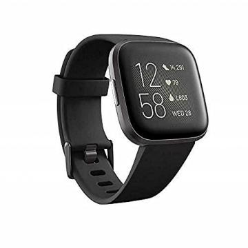 Fitbit FB507BKBK Versa 2 Health & Fitness Smartwatch with Heart Rate, Black/Carbon