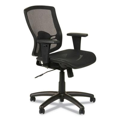 Alera Etros Series Suspension Mesh Mid-Back Synchro Tilt Chair, Black Seat/Black Back, Black Base