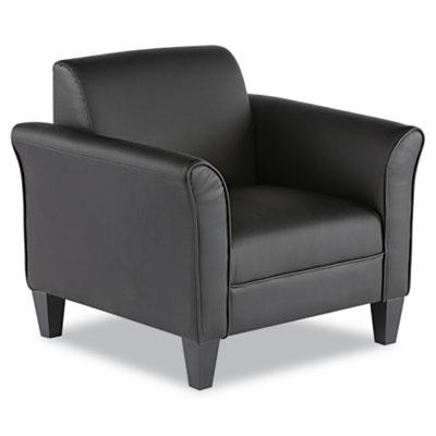 Alera Reception Lounge Sofa Series Club Chair, Black Seat/Black Back, Black Base