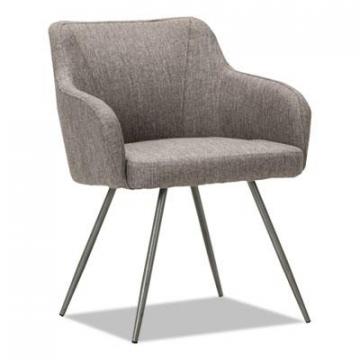 Alera Captain Series Guest Chair, Gray Tweed Seat/Gray Tweed Back, Chrome Base