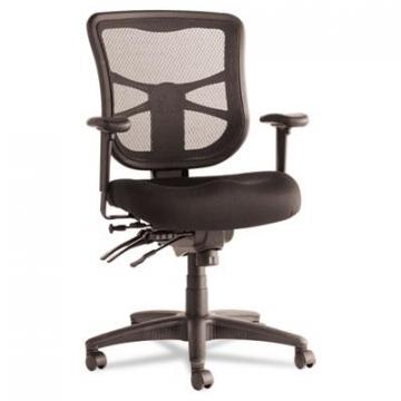 Alera Elusion Series Mesh Mid-Back Multifunction Chair, Black Seat/Black Back, Black Base