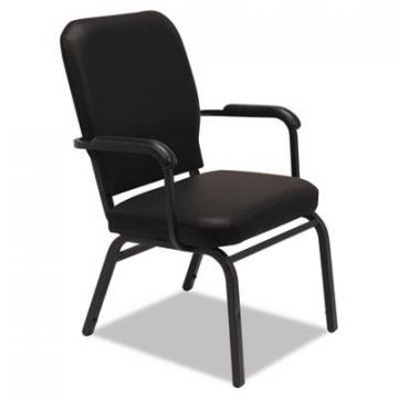 Alera Oversize Stack Chair with Fixed Padded Arms, Black Seat/Black Back, Black Base, 2/Carton