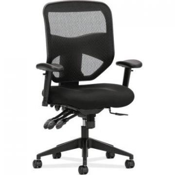 HON Basyx VL532 Mesh High-Back Task Chair, Black Seat/Black Back, Black Base