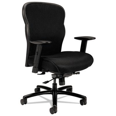 HON Basyx Wave Mesh Big and Tall Chair, Black Seat/Black Back, Black Base