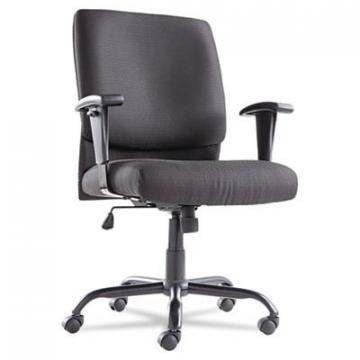 OIF Big and Tall Swivel/Tilt Mid-Back Chair, Black Seat/Black Back, Black Base