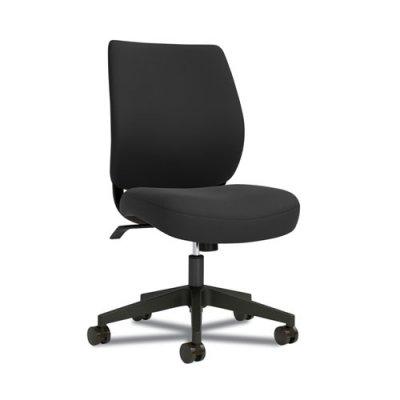 Union & Scale Essentials Fabric Task Chair, Black Seat/Back, Black Base
